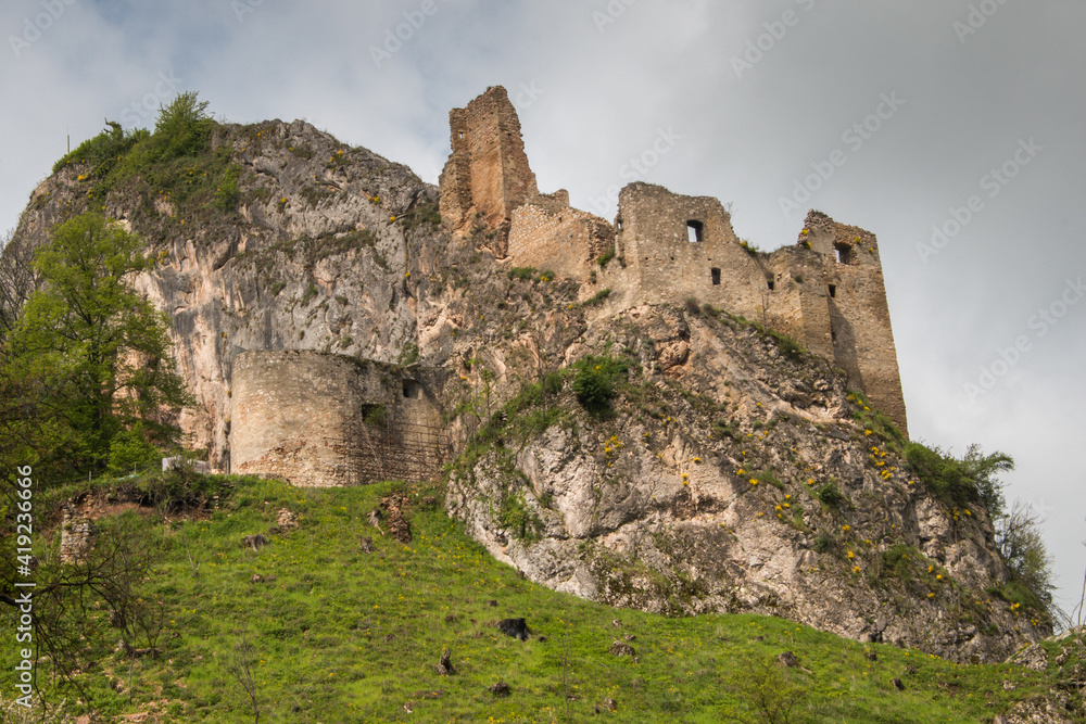 ruins of castle in the mountains / Lednica, Slovakia