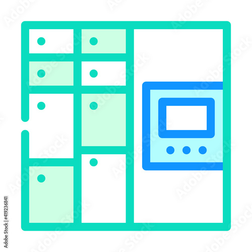 self-service mail or smart logistic system or digital lock color icon vector illustration