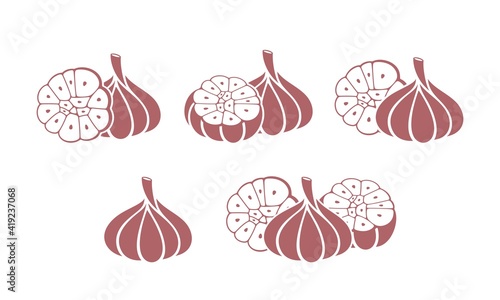 Garlic logo. Isolated garlic on white background