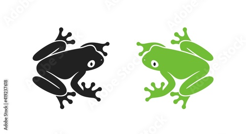 Frog logo. Abstract frog on white background