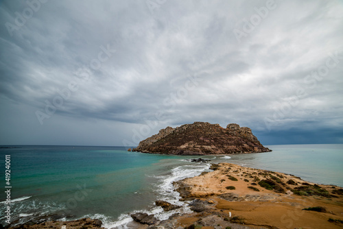 Isla del Fraile on a cloudy day