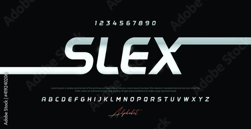 Modern Alphabet Font. Typography urban style fonts for technology, digital, movie logo design. vector illustration