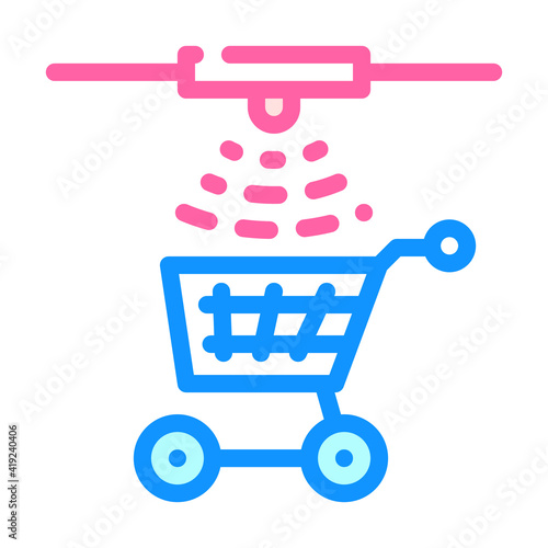 control of movement of carts color icon vector illustration