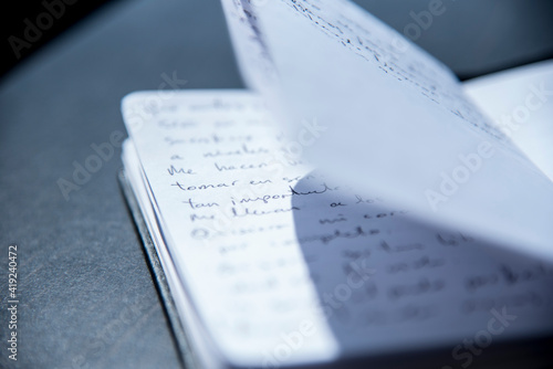 Scribbled notebook written like a diary