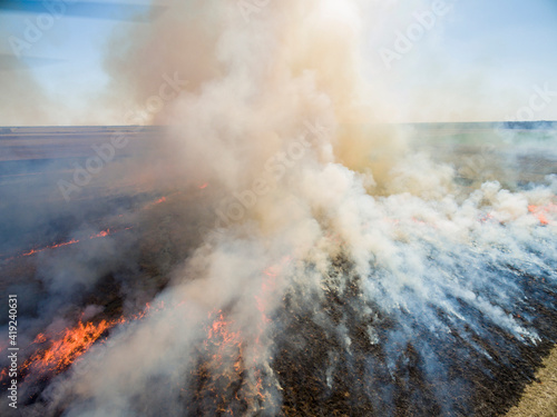 Prescribed burn by Illinois Department of Natural Resources  Prairie Ridge State Natural Area  Marion County  Illinois.