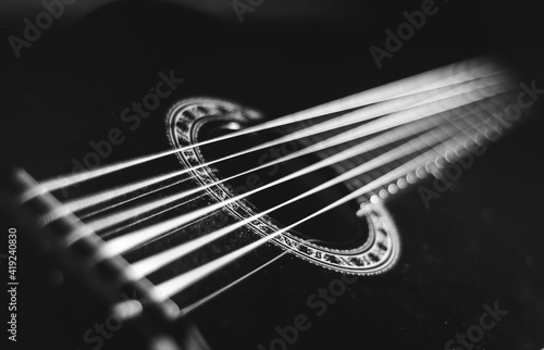 guitar on black