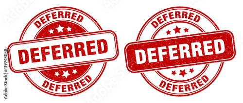 deferred stamp. deferred label. round grunge sign