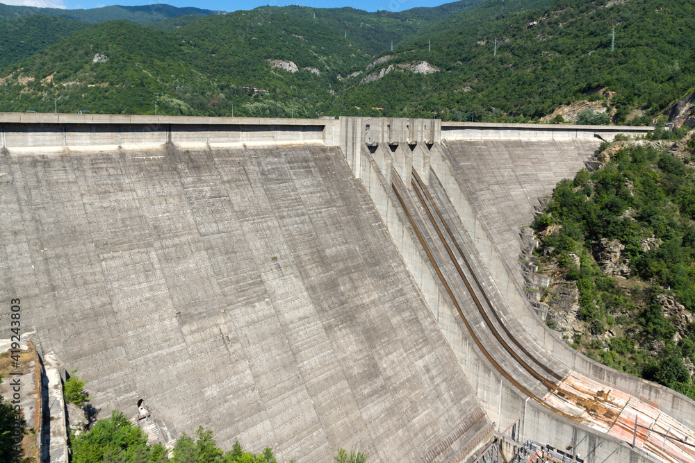 Dam of Vacha Reservoir, Rhodope Mountains, Bulgaria