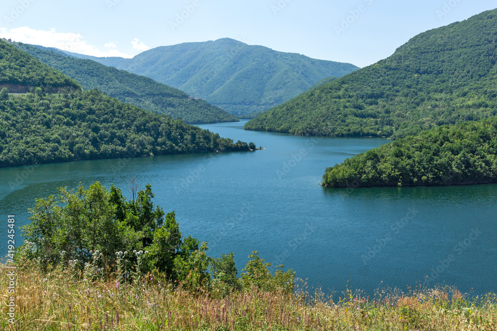 Landscape of Vacha Reservoir, Rhodope Mountains, Bulgaria