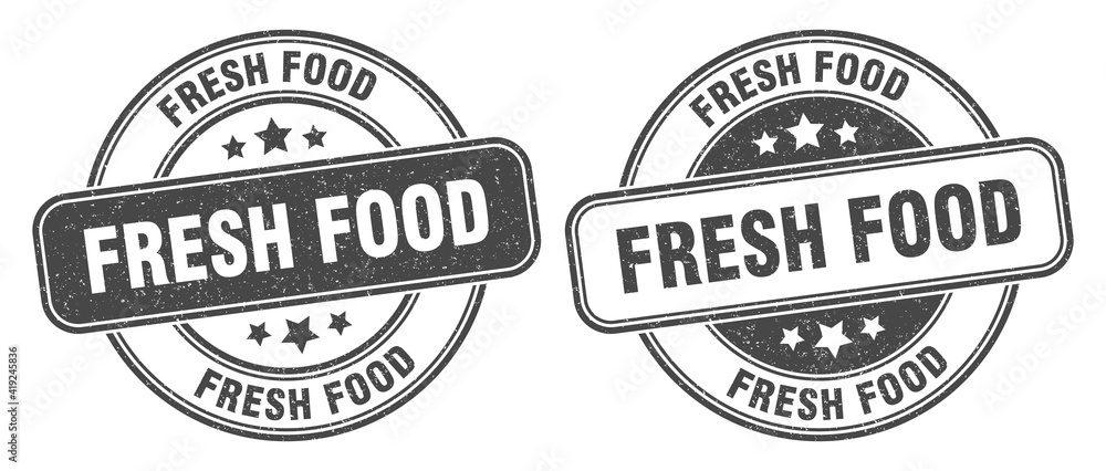 Fototapeta premium fresh food stamp. fresh food label. round grunge sign