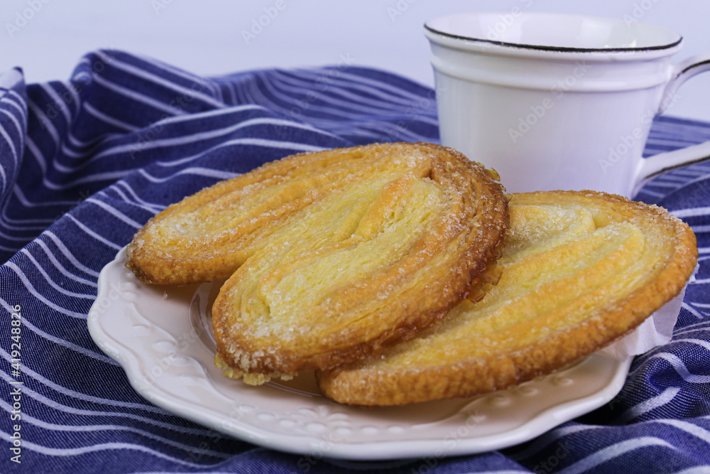 Close up French Bread, Palmier, Butterfly Bread Close up French Bread, Palmier, Butterfly Bread