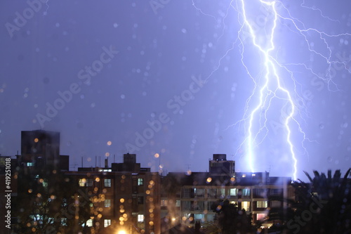 lightning over the city