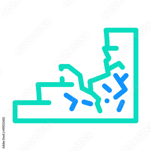damaged stair color icon vector illustration line