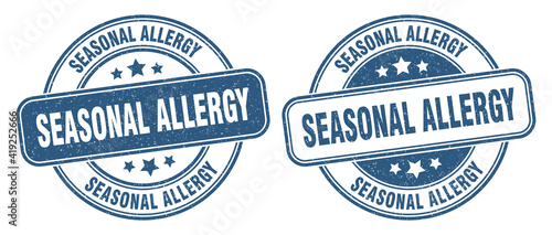 seasonal allergy stamp. seasonal allergy label. round grunge sign