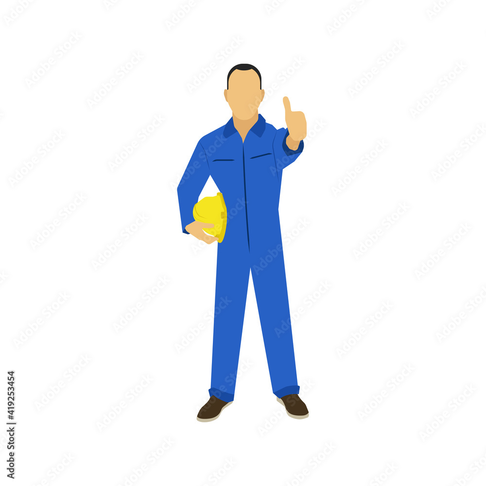 Flat character worker  vector graphics