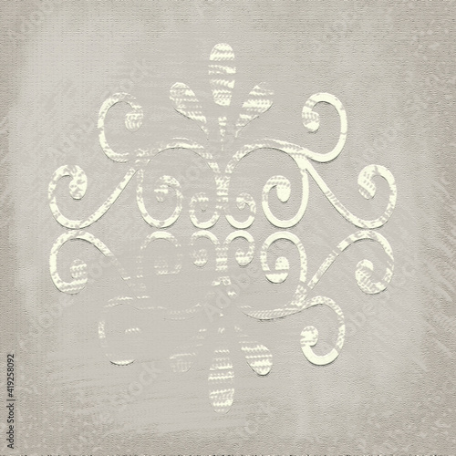 Modern vintage abstract texture. Light design with ornamental elements.