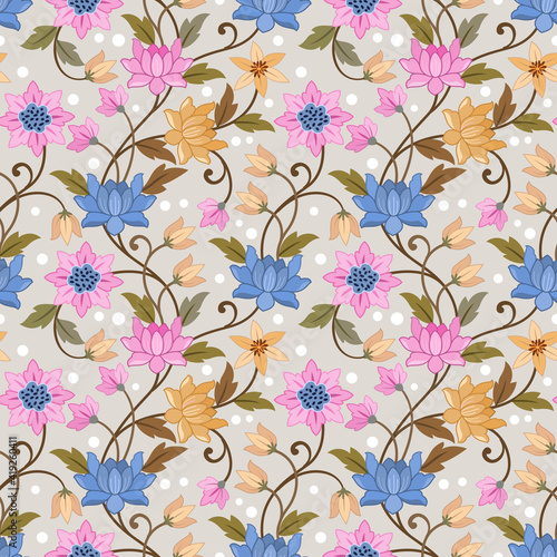 Abstract elegance floral background seamless pattern.