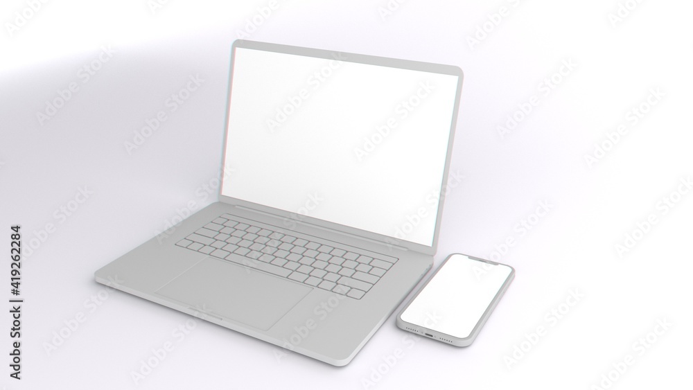 laptop and smartphone rendering laptop and smartphone rendering