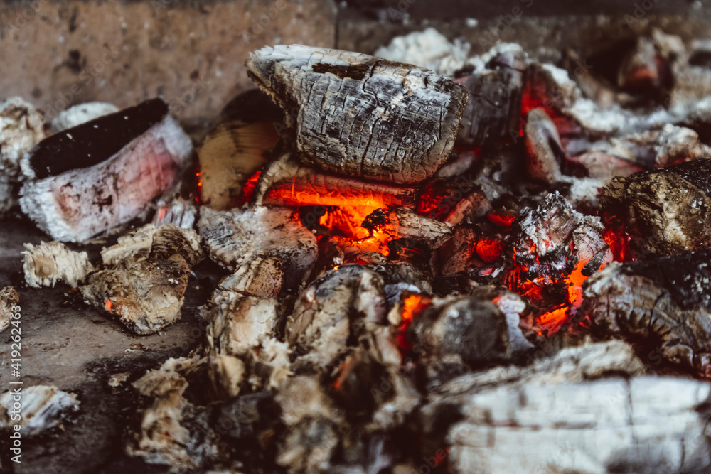 hot red coals in the oven barbecue heat smoulders hot red coals in the oven barbecue heat smoulders