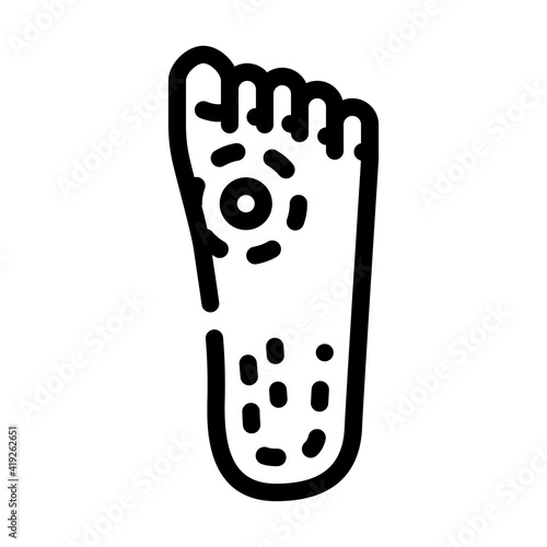 callus on foot line icon vector illustration