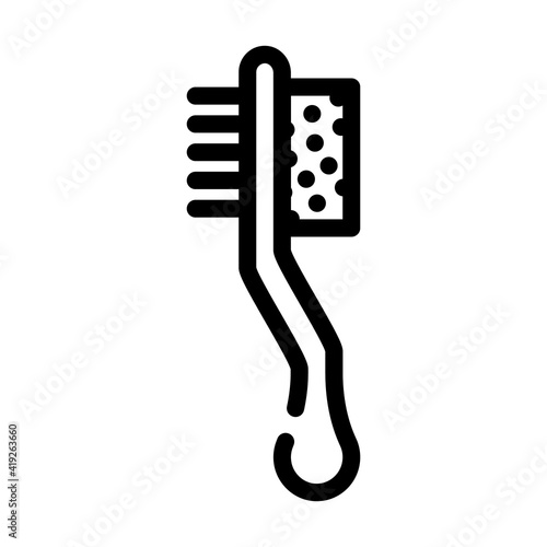 brush and callus remover line icon vector illustration