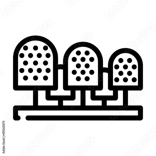 burs and cutters for cleaning and removing calluses line icon vector illustration