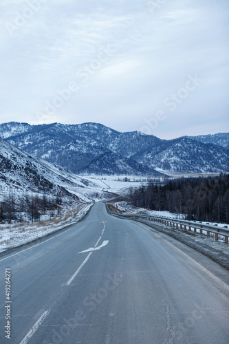 winter road in the mountains © Marat Yakubov