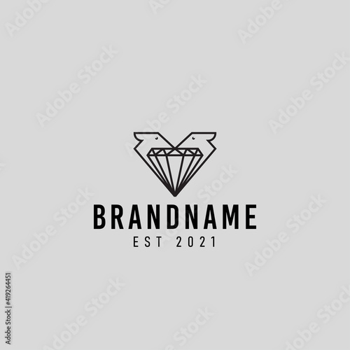 Free Download Diamond icon and head of dog icon logo design illustration - GFXLoad