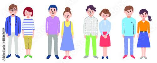 4組の夫婦　全身セット