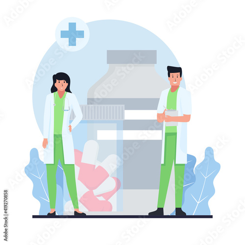 Flat doctor vector illustration.