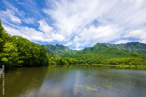 lake and mountains