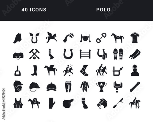 Set of simple icons of Polo