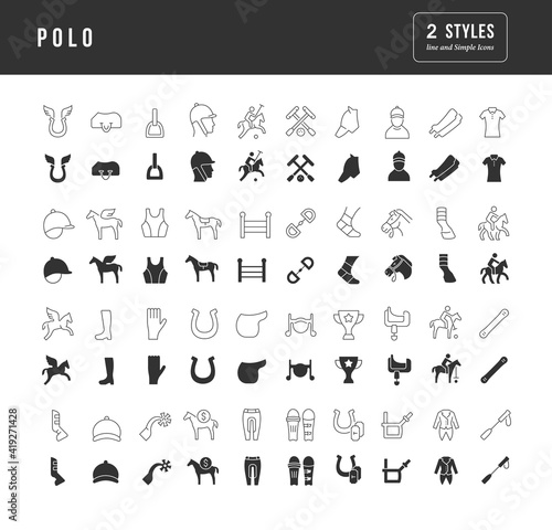 Set of simple icons of Polo