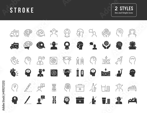 Set of simple icons of Stroke