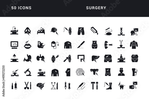 Set of simple icons of Surgery