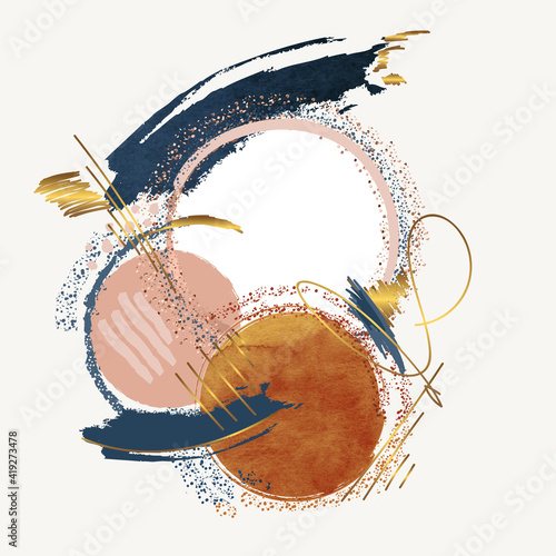 Abstract vector modern background with watercolor shapes