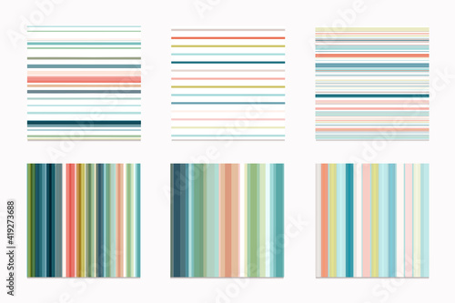 Collection of vector stripe seamless patterns for design