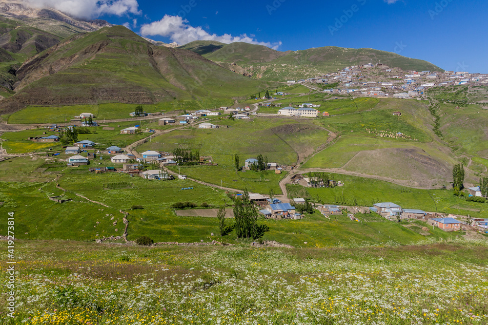 View of Xinaliq (Khinalug) village, Azerbaijan