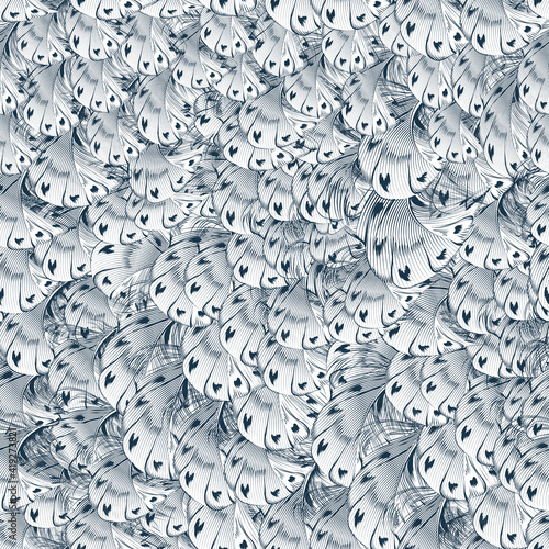 Fashion vector seamless pattern with feathers
