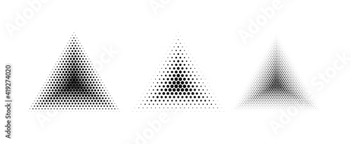 Triangle Dots Halftone Gradient Vector illustration isolated on white