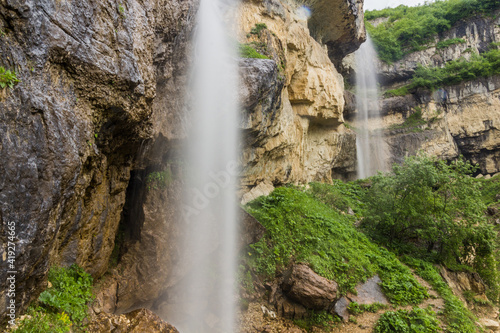Waterfall in Laza village in Caucasus mountains, Azerbaijan