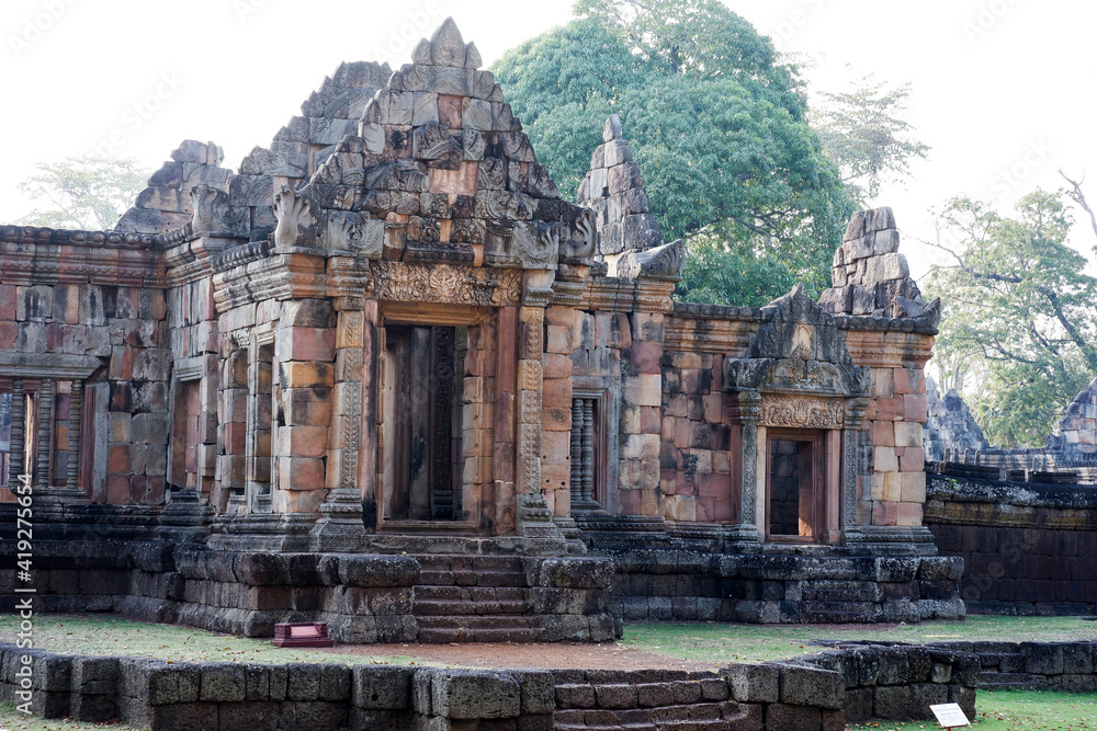 Fototapeta premium Phanom Rung is the name of an ancient sandstone castle in Buriram Province in Thailand.