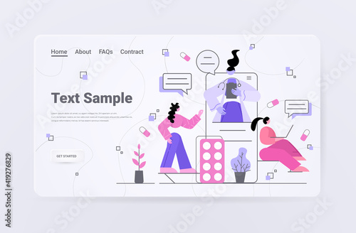 patients discussing with doctor on smartphone screen during video call online consultation medicine healthcare concept horizontal copy space vector illustration