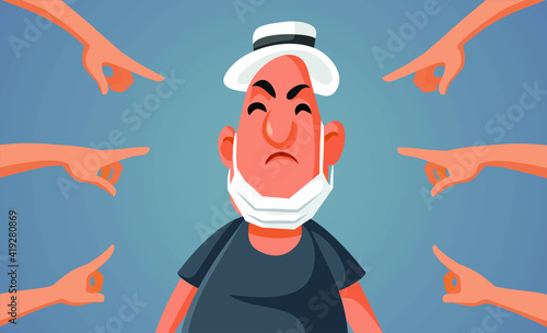 Angry Man Refusing to Wear Medical Mask Properly