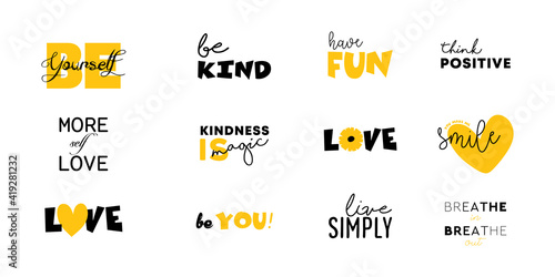 Quote set for t-shirt design. vector graphic of lettering for mug design, clothing, hoodies, tees, etc.