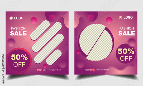 Schilderij op canvas Creative discount banner For Social media  post