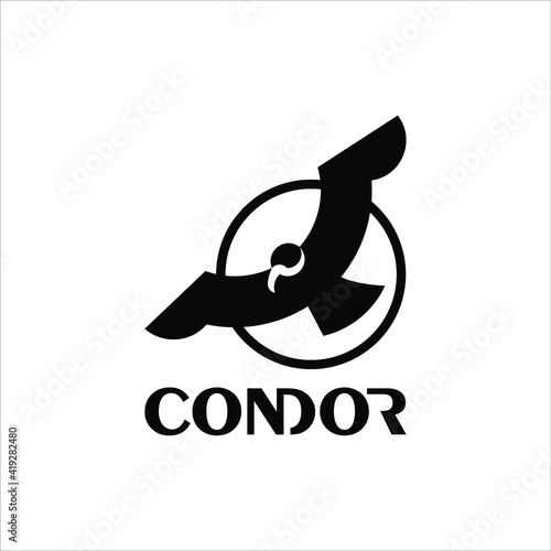condor logo simple flying wings abstract bird vector for business brand or animal graphic design template