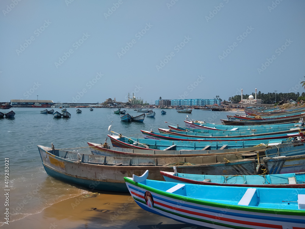 Fishing boats, Vizhinjam harbor, Thiruvananthapuram Kerala