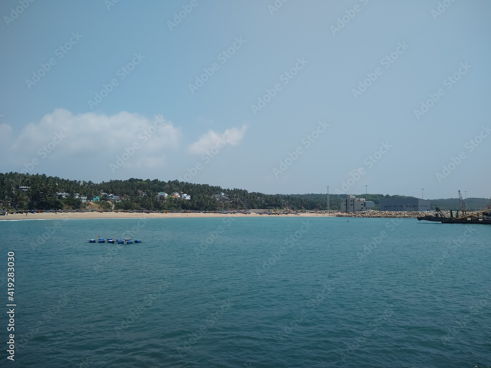 Vizhinjam harbor and sea port, seascape view Thiruvananthapuram Kerala