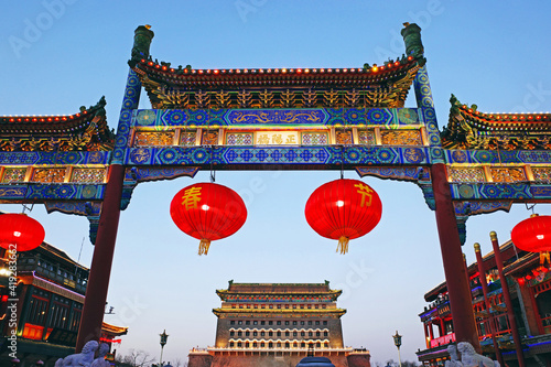 Photography lantern  festival in qianmen beijing city